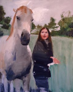 Girl With Horse - Mark Tennant