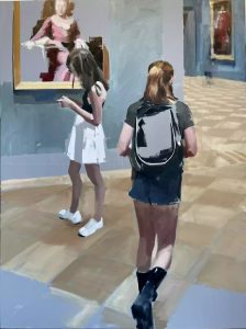 Two Girls In The Museum - Mark Tennant